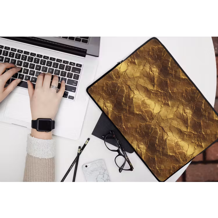 Laptophoes - Bladgoud - Textuur - Goud — 3