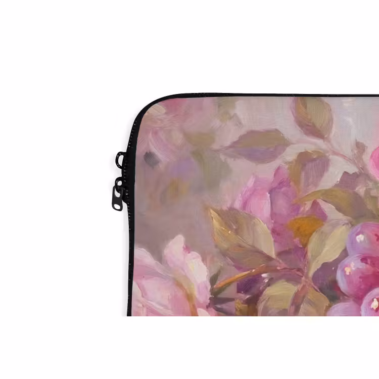 Laptophoes - Eten - Bloemen - Stilleven - Roze - Goud — 6