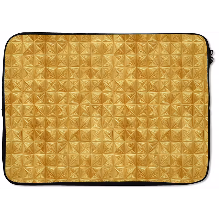 Laptophoes - Tegels - Geometrisch - Reliëf - Goud — 1