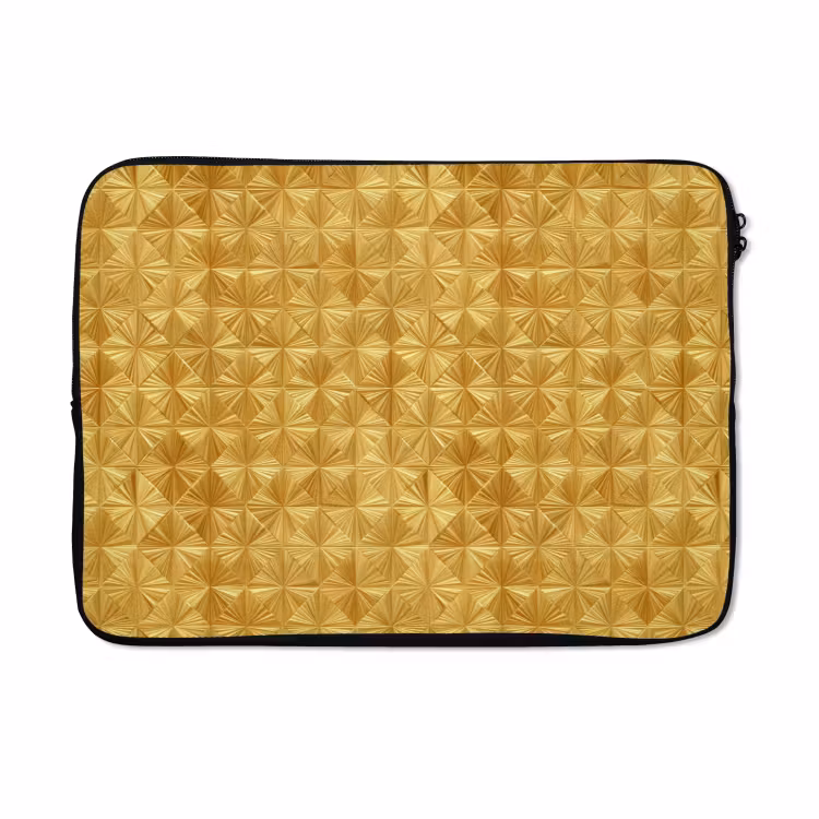 Laptophoes - Tegels - Geometrisch - Reliëf - Goud — 5