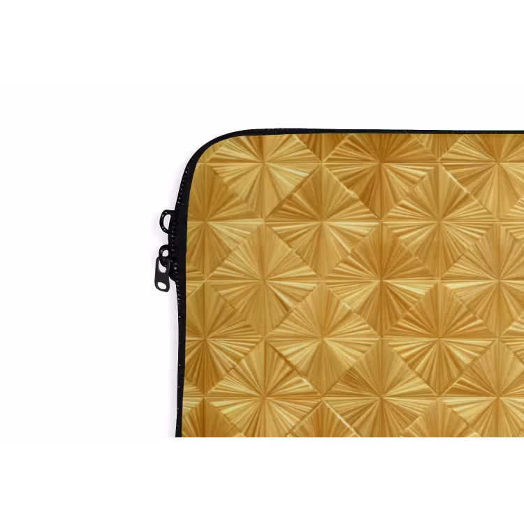 Laptophoes - Tegels - Geometrisch - Reliëf - Goud — 6
