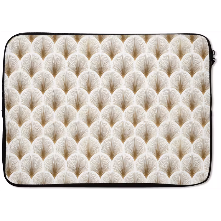 Laptophoes - Waaiers - Art Deco - Elegant - Goud - Wit — 1