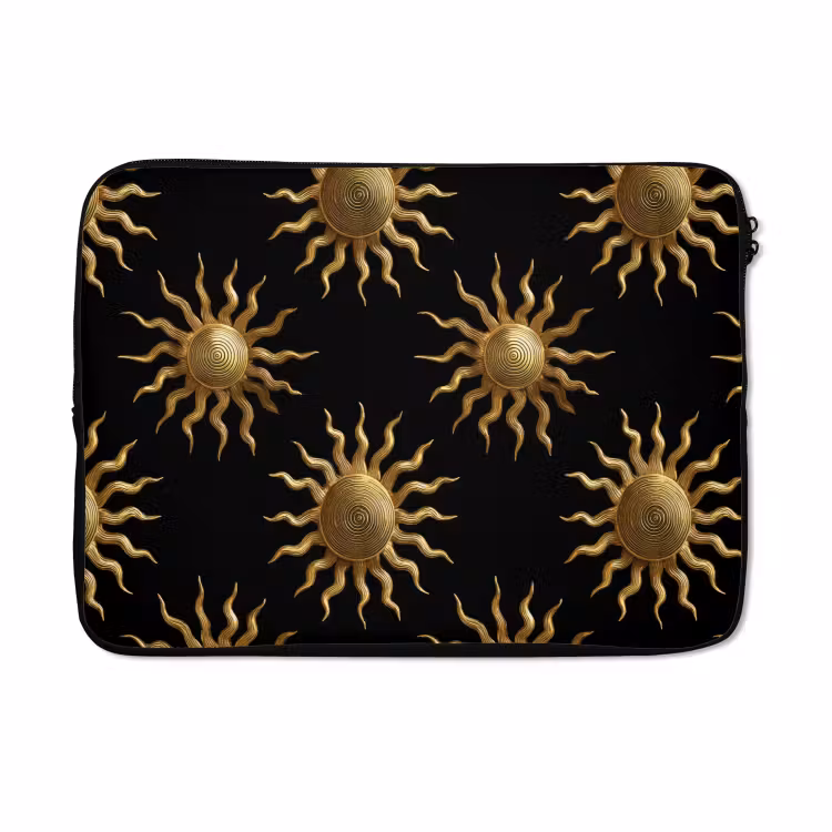 Laptophoes - Zon - Patroon - Luxe - Goud - Zwart — 5