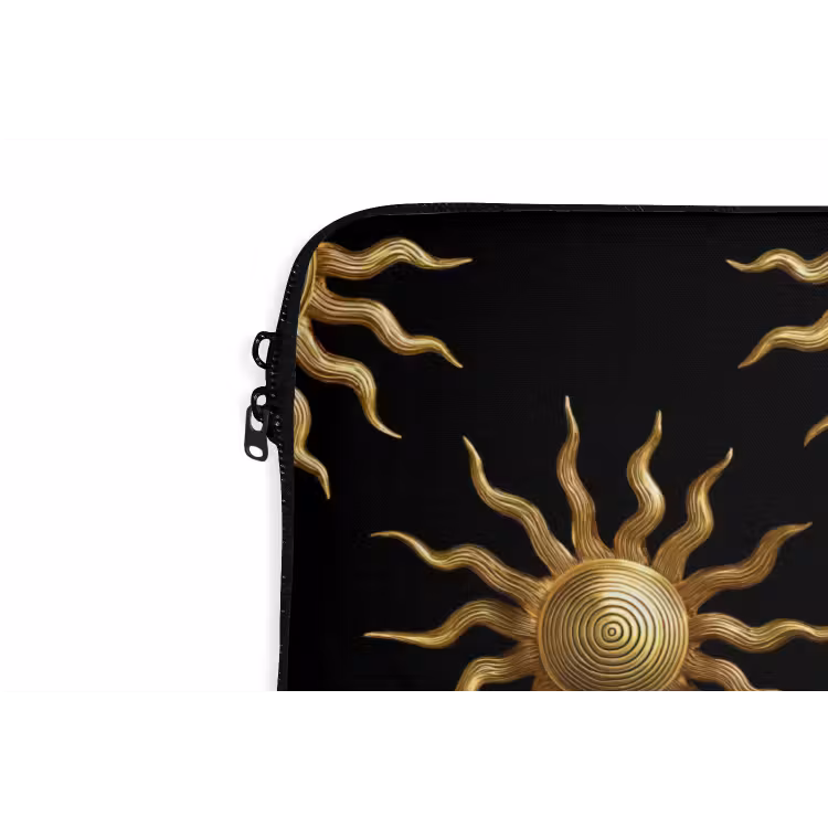 Laptophoes - Zon - Patroon - Luxe - Goud - Zwart — 6