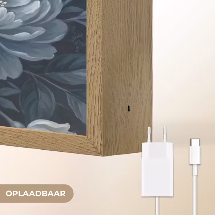 Lightbox - Wandlamp - Bloemen - Boeket - Winter - Abstract - Blauw — 7