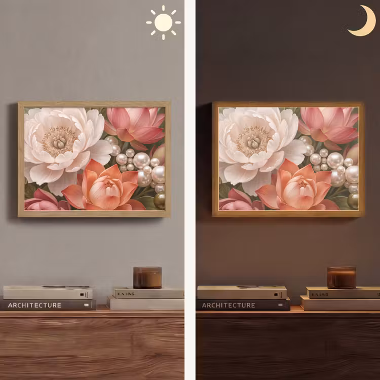 Lightbox - Wandlamp - Bloemen - Parels - Elegant - Roze - Wit — 6
