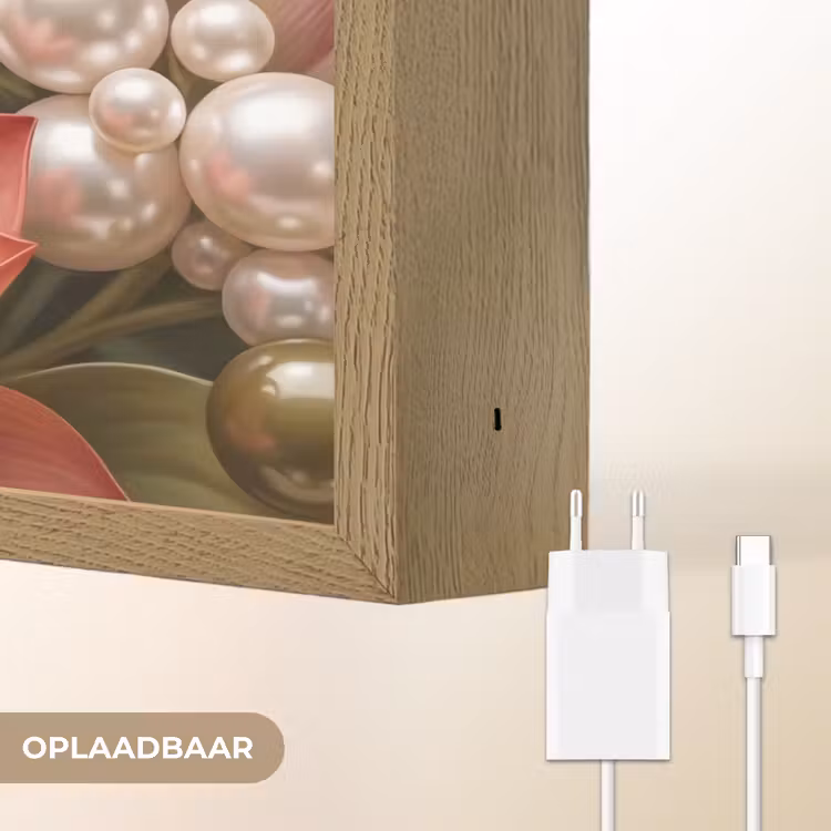 Lightbox - Wandlamp - Bloemen - Parels - Elegant - Roze - Wit — 7