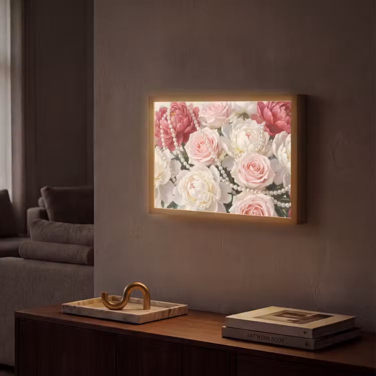 Lightbox - Wandlamp - Bloemen - Parels - Romantiek - Klassiek - Roze — 2