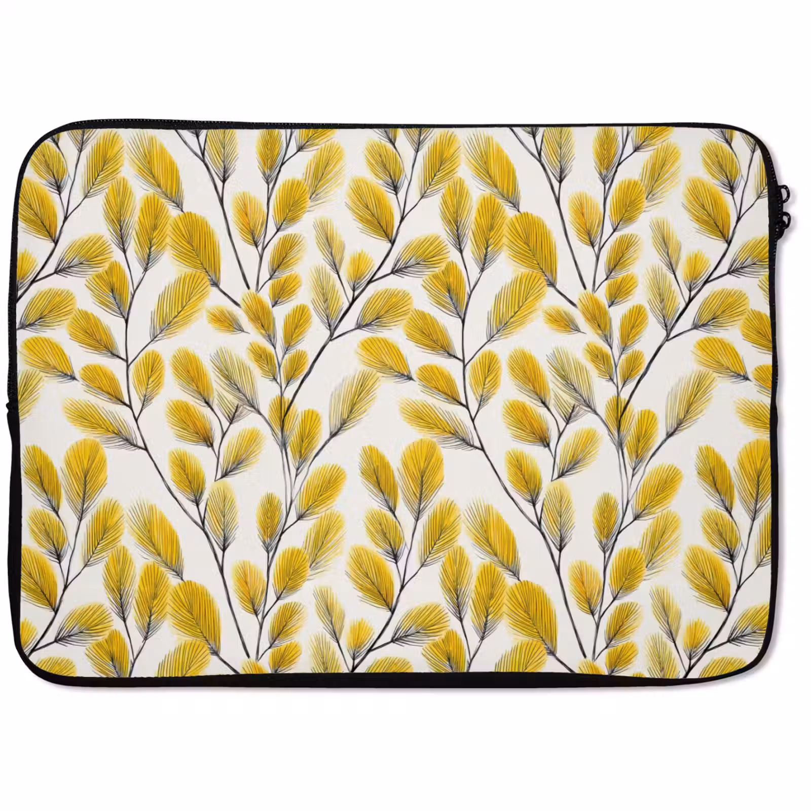 Laptophoes - Bladeren - Botanisch - Elegant - Geel - Zwart — 1