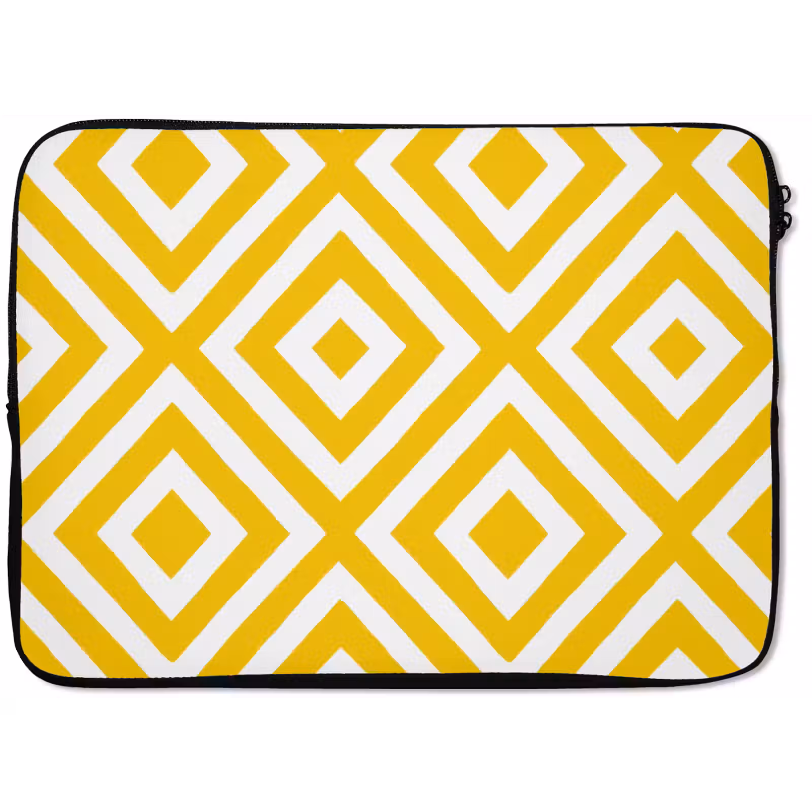 Laptophoes - Geometrisch - Lijnen - Modern - Geel - Wit — 1
