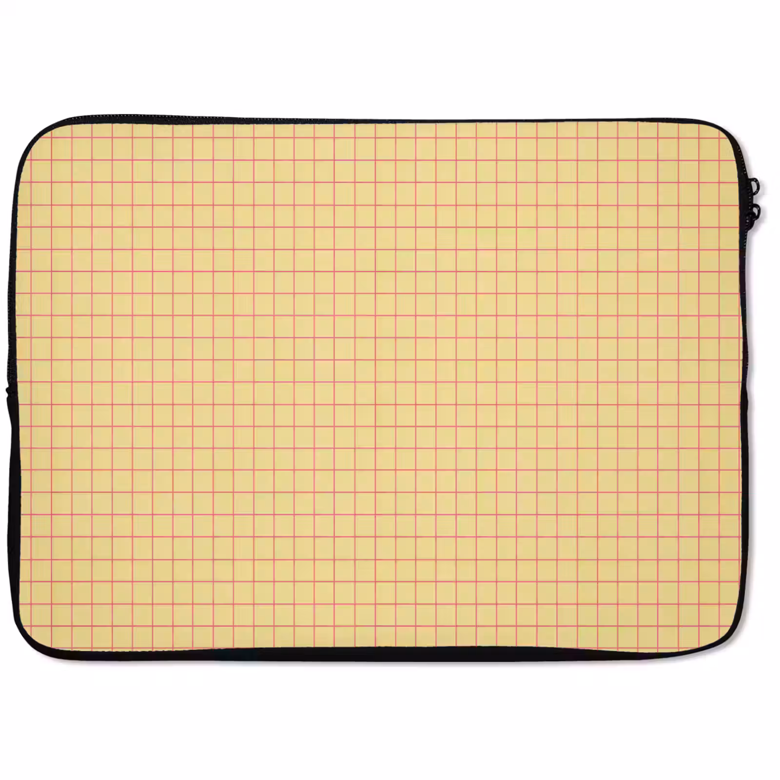 Laptophoes - Ruitjes - Grid - Minimalistisch - Geel - Roze — 1