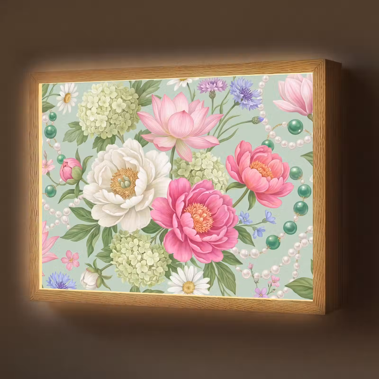 Lightbox - Wandlamp - Bloemen - Patroon - Botanisch - Groen — 1