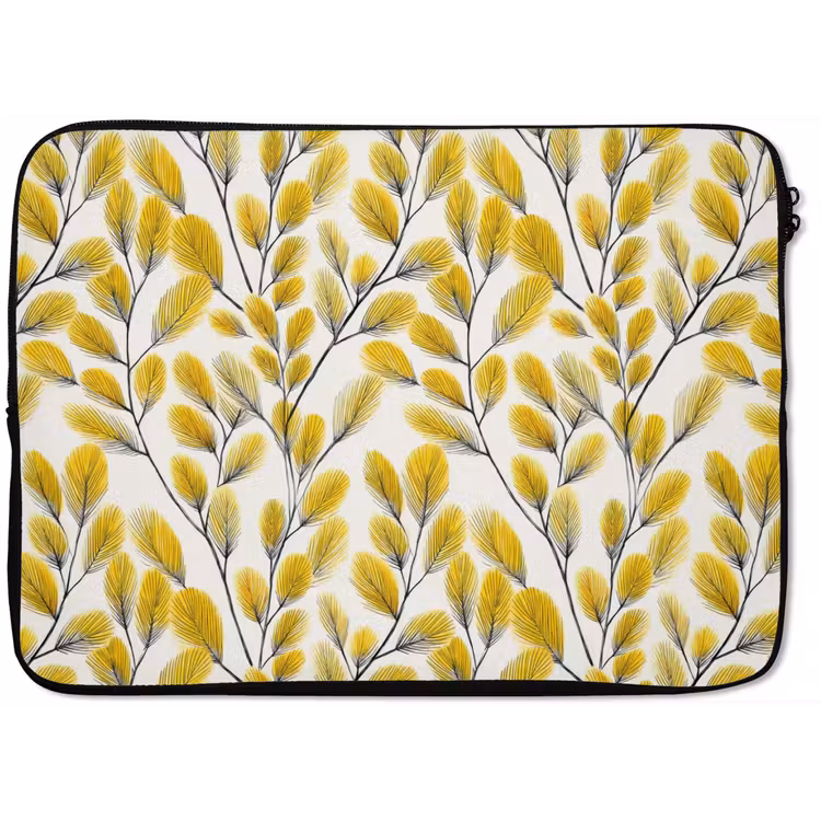Laptophoes - Bladeren - Botanisch - Elegant - Geel - Zwart — 1