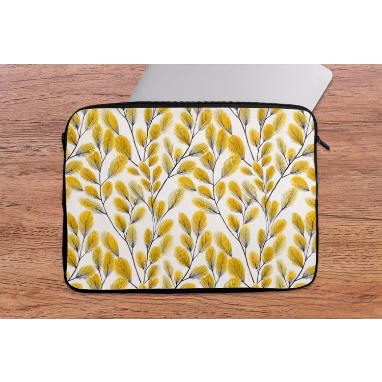 Laptophoes - Bladeren - Botanisch - Elegant - Geel - Zwart — 2