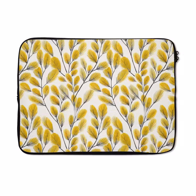 Laptophoes - Bladeren - Botanisch - Elegant - Geel - Zwart — 5