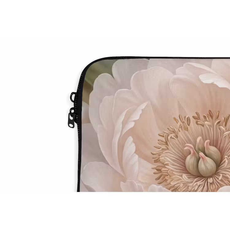 Laptophoes - Bloemen - Parels - Elegant - Roze - Wit — 6