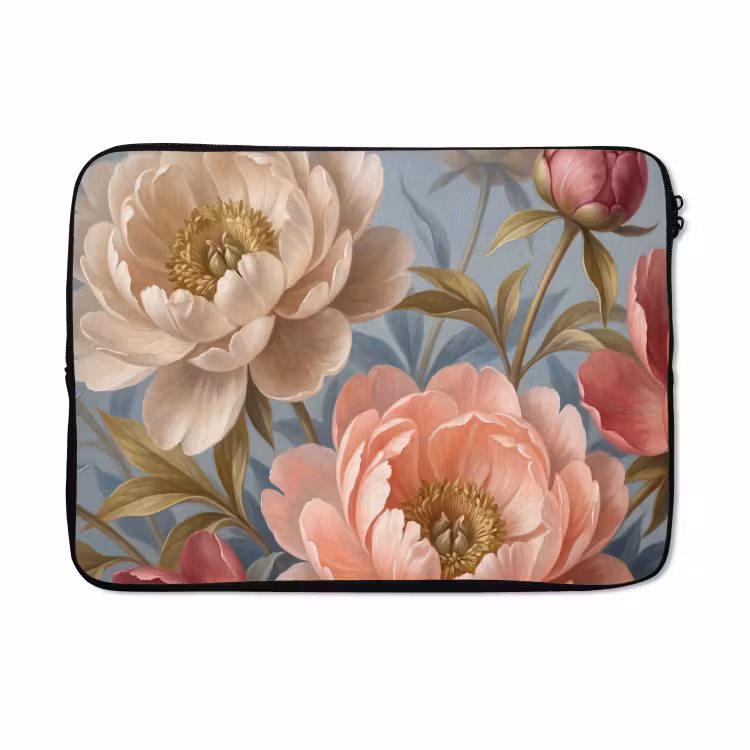 Laptophoes - Bloemen - Roze - Beige - Modern - Natuur — 5