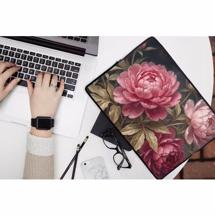 Laptophoes - Bloemen - Roze - Klassiek - Natuur — 3