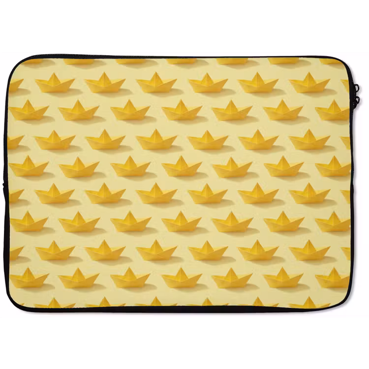 Laptophoes - Bootjes - Origami - Creatief - Geel — 1