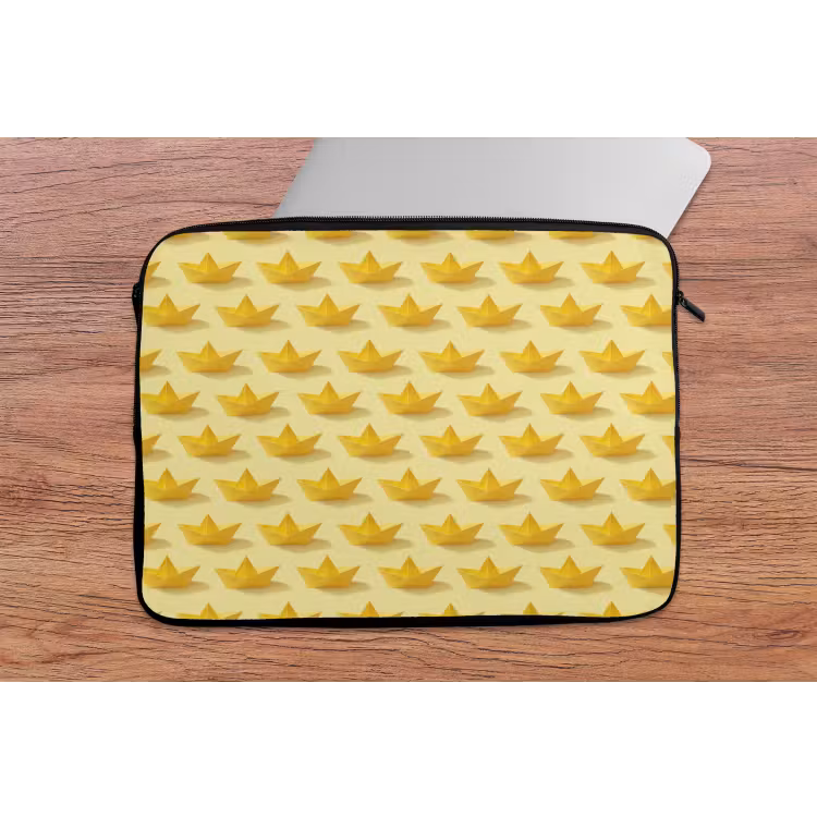 Laptophoes - Bootjes - Origami - Creatief - Geel — 2