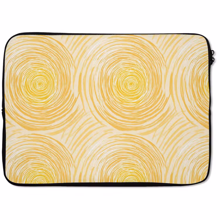 Laptophoes - Cirkels - Abstract - Artistiek - Geel — 1