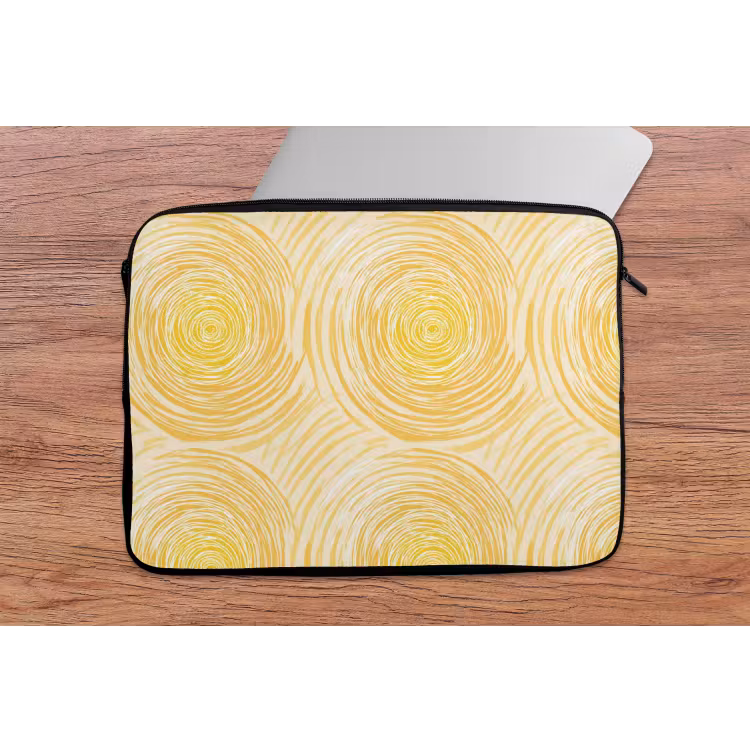 Laptophoes - Cirkels - Abstract - Artistiek - Geel — 2