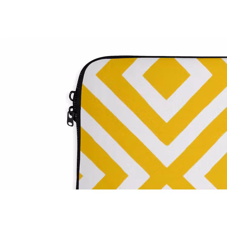 Laptophoes - Geometrisch - Lijnen - Modern - Geel - Wit — 6