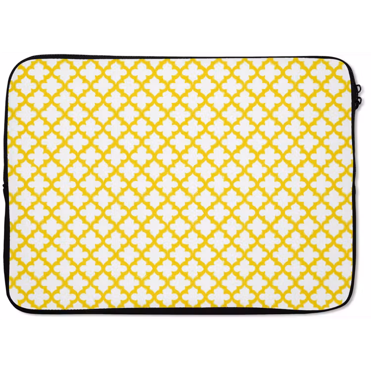 Laptophoes - Patroon - Geometrisch - Klassiek - Geel — 1