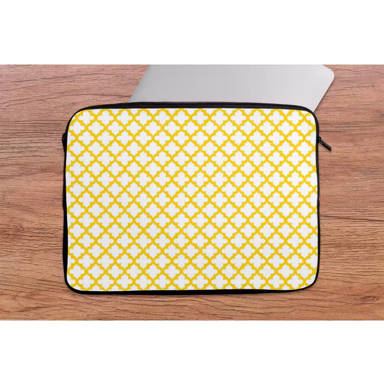 Laptophoes - Patroon - Geometrisch - Klassiek - Geel — 2