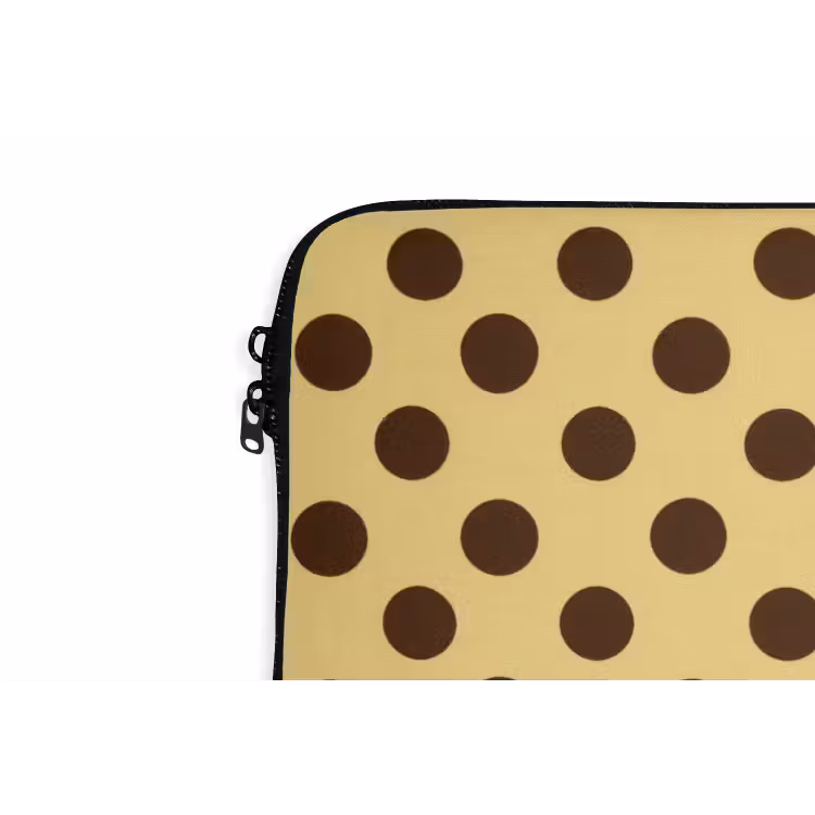 Laptophoes - Polka Dot - Stippen - Retro - Geel - Bruin — 6