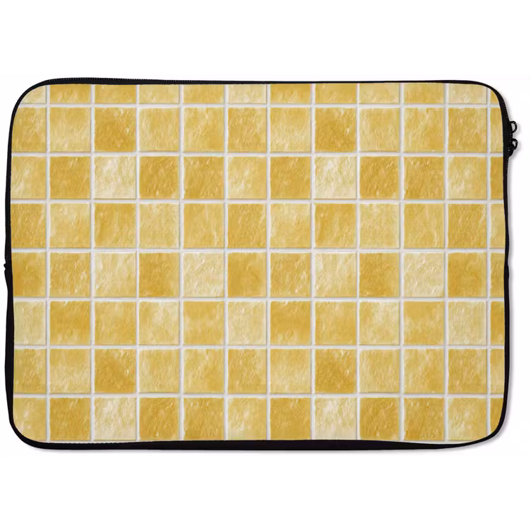 Laptophoes - Tegels - Mozaïek - Textuur - Goudgeel — 1