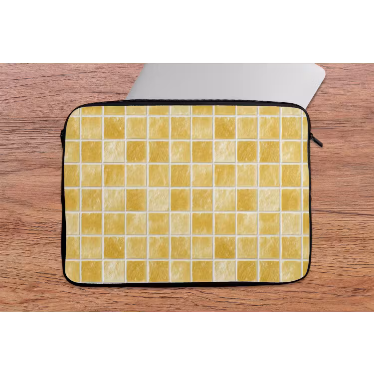 Laptophoes - Tegels - Mozaïek - Textuur - Goudgeel — 2