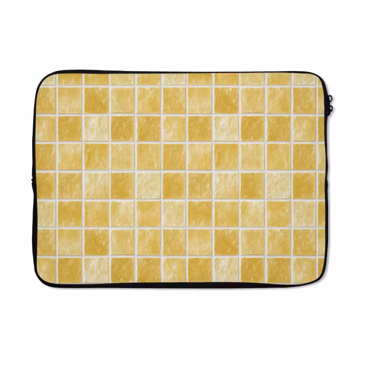 Laptophoes - Tegels - Mozaïek - Textuur - Goudgeel — 5