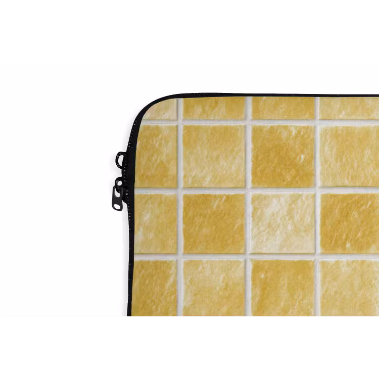 Laptophoes - Tegels - Mozaïek - Textuur - Goudgeel — 6
