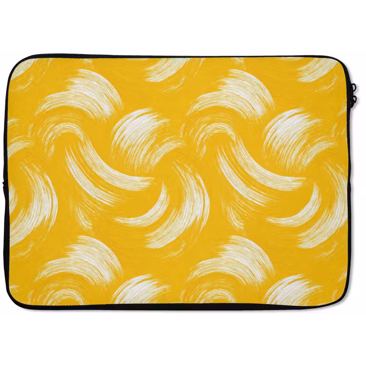Laptophoes - Verfstreken - Abstract - Dynamisch - Geel — 1