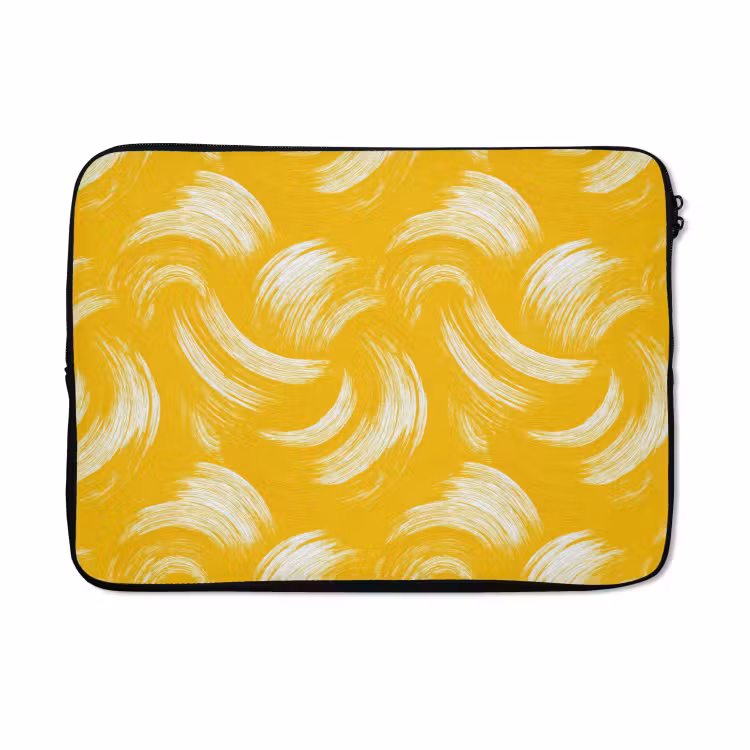 Laptophoes - Verfstreken - Abstract - Dynamisch - Geel — 5