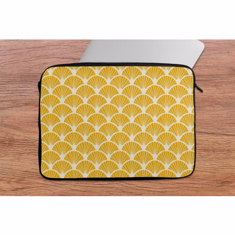 Laptophoes - Waaiers - Art Deco - Retro - Okergeel — 2