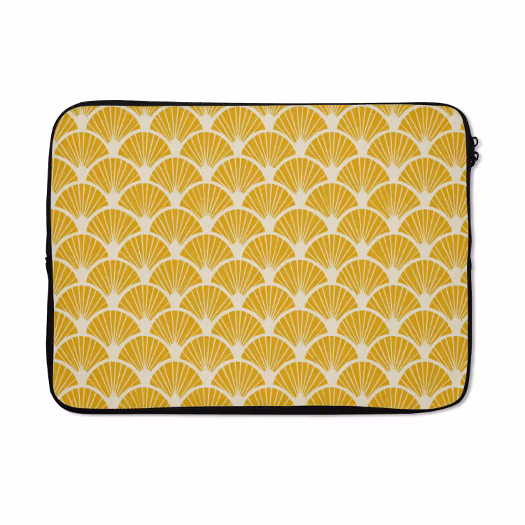 Laptophoes - Waaiers - Art Deco - Retro - Okergeel — 5