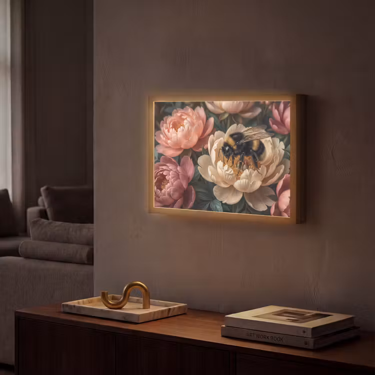 Lightbox - Wandlamp - Bloemen - Insect - Natuur - Roze — 2