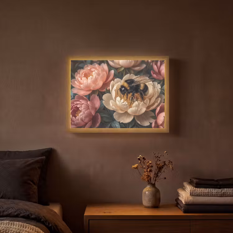 Lightbox - Wandlamp - Bloemen - Insect - Natuur - Roze — 3