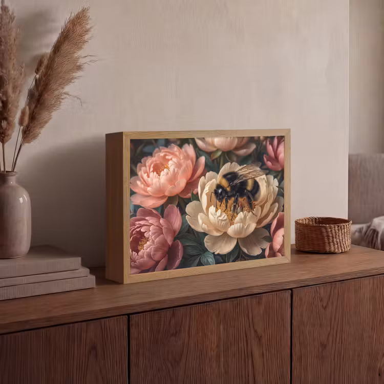 Lightbox - Wandlamp - Bloemen - Insect - Natuur - Roze — 4