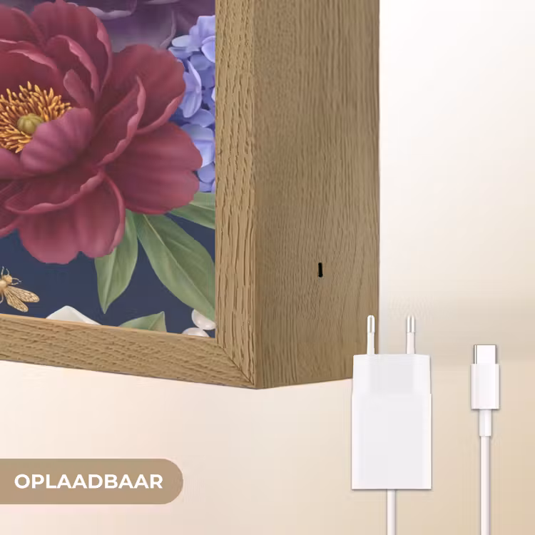 Lightbox - Wandlamp - Bloemen - Parels - Decoratie - Modern - Blauw — 7