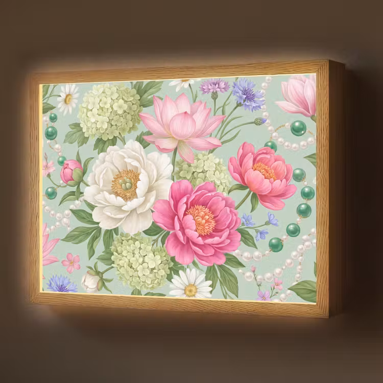 Lightbox - Wandlamp - Bloemen - Patroon - Botanisch - Groen — 1