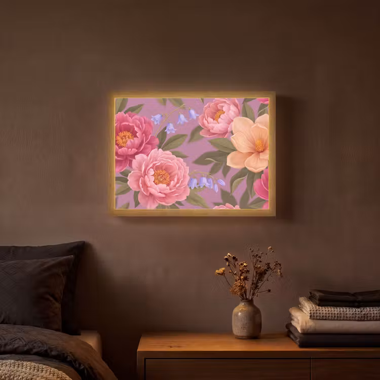 Lightbox - Wandlamp - Bloemen - Patroon - Illustratie - Roze — 3