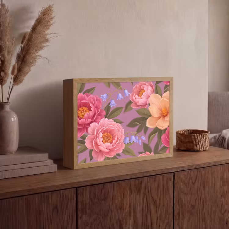 Lightbox - Wandlamp - Bloemen - Patroon - Illustratie - Roze — 4