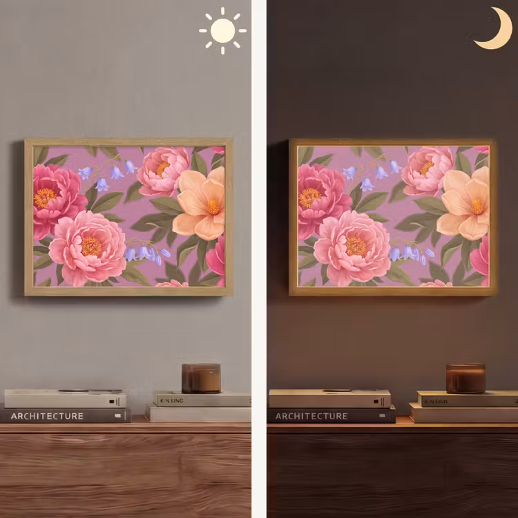 Lightbox - Wandlamp - Bloemen - Patroon - Illustratie - Roze — 6
