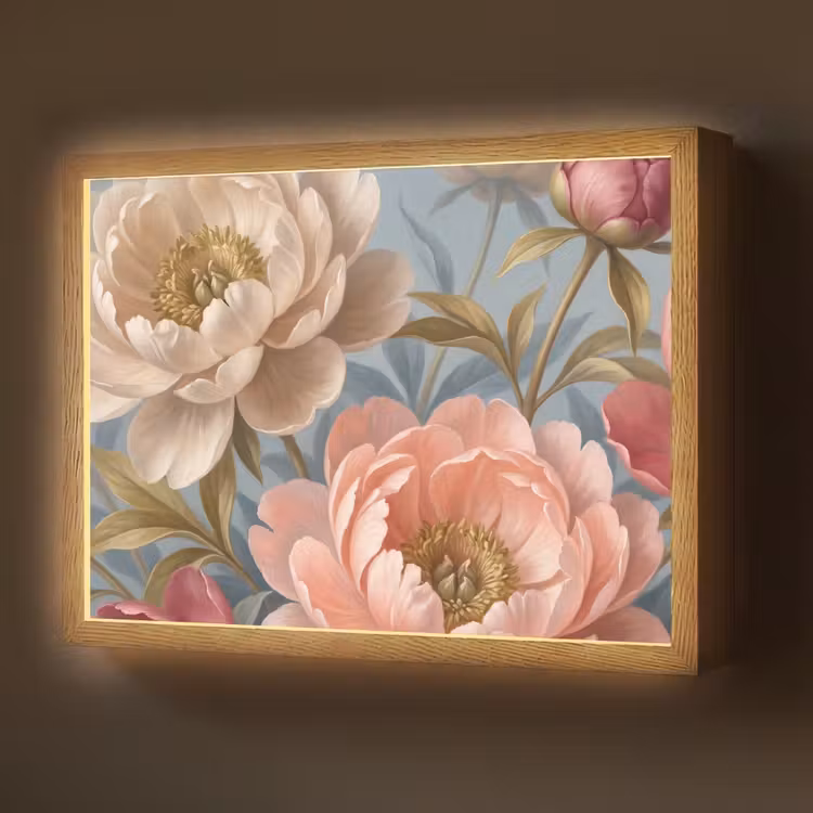 Lightbox - Wandlamp - Bloemen - Roze - Beige - Modern - Natuur — 1