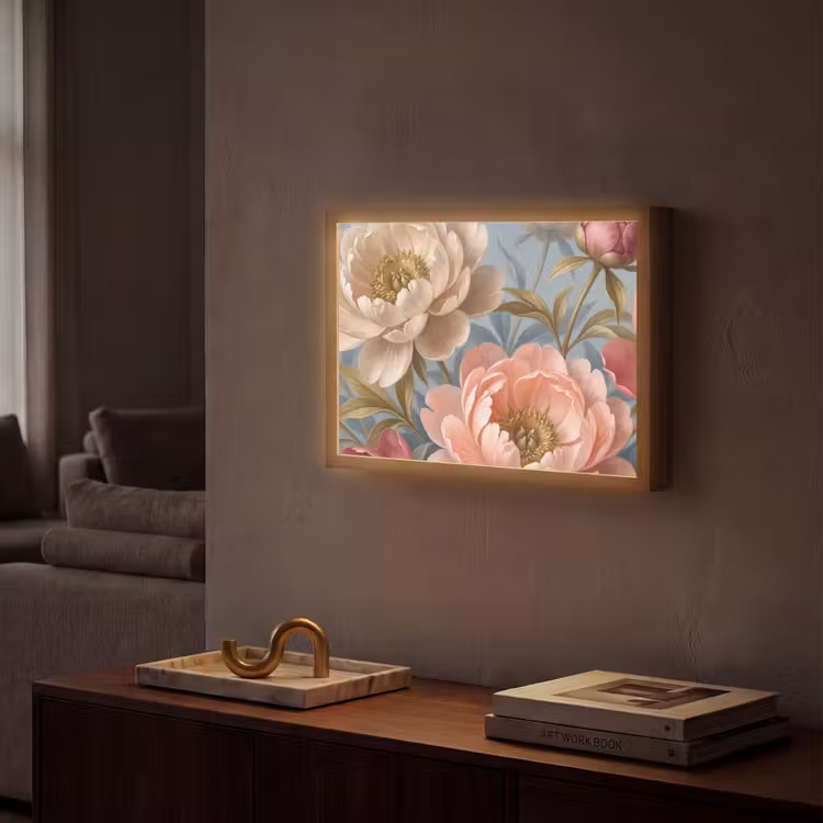 Lightbox - Wandlamp - Bloemen - Roze - Beige - Modern - Natuur — 2