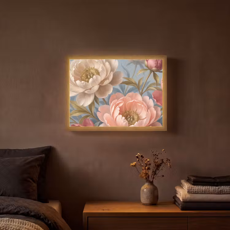 Lightbox - Wandlamp - Bloemen - Roze - Beige - Modern - Natuur — 3