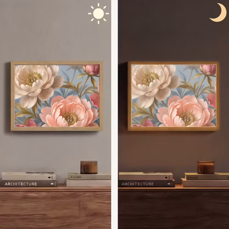 Lightbox - Wandlamp - Bloemen - Roze - Beige - Modern - Natuur — 6